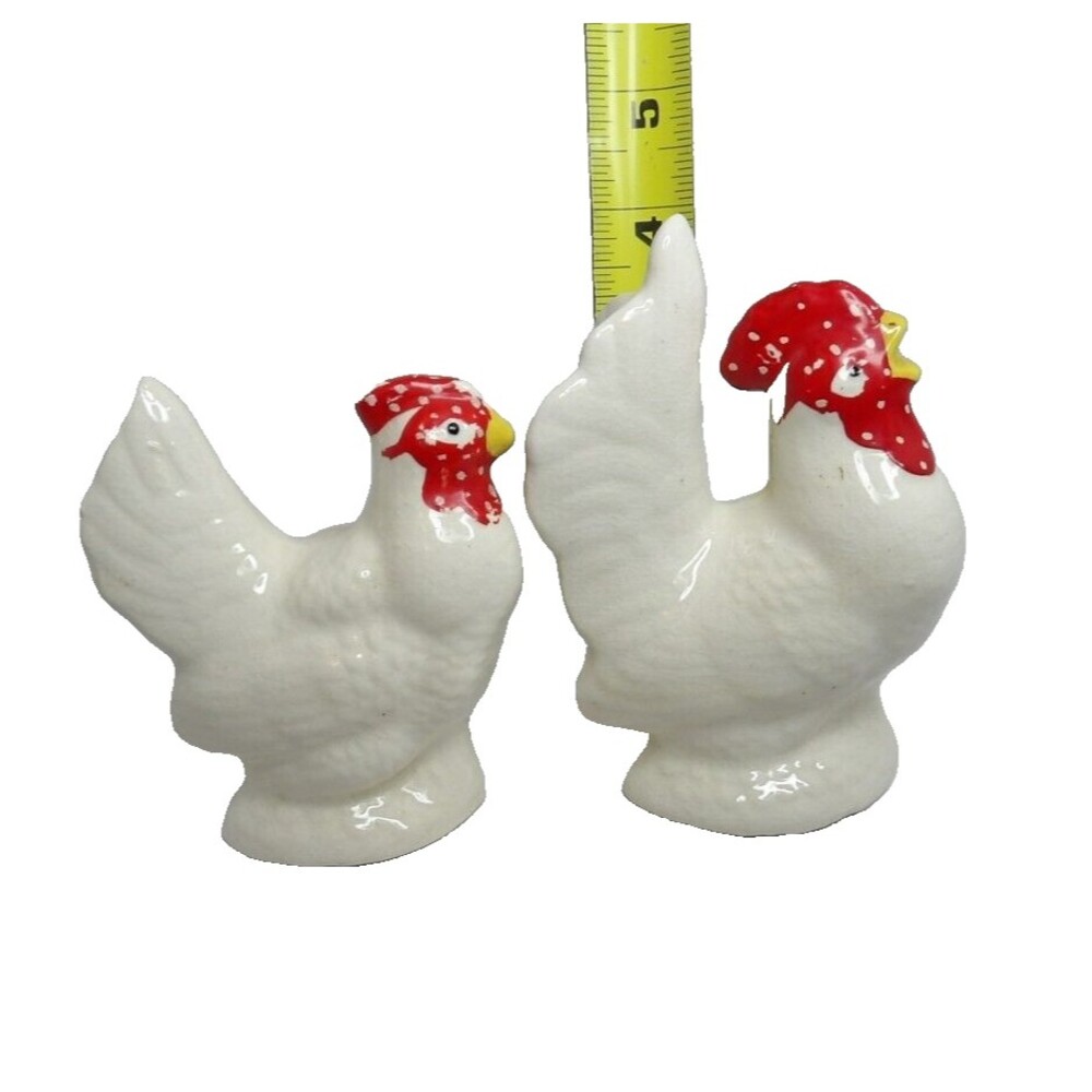 Rooster Hen Salt & Pepper Shakers Vintage Farmhouse Japan Thanksgiving Chicken